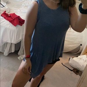 long blue shirt